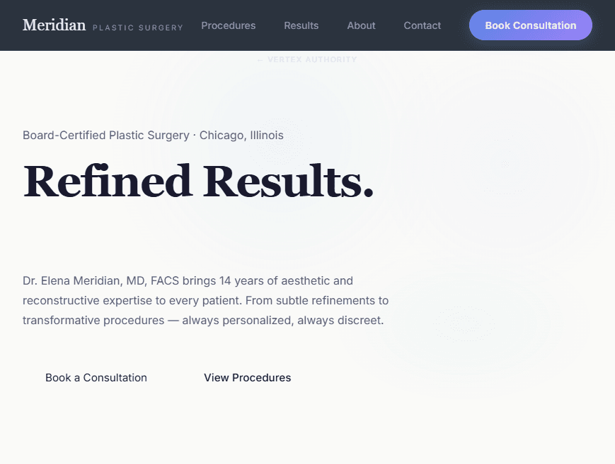 Example website preview